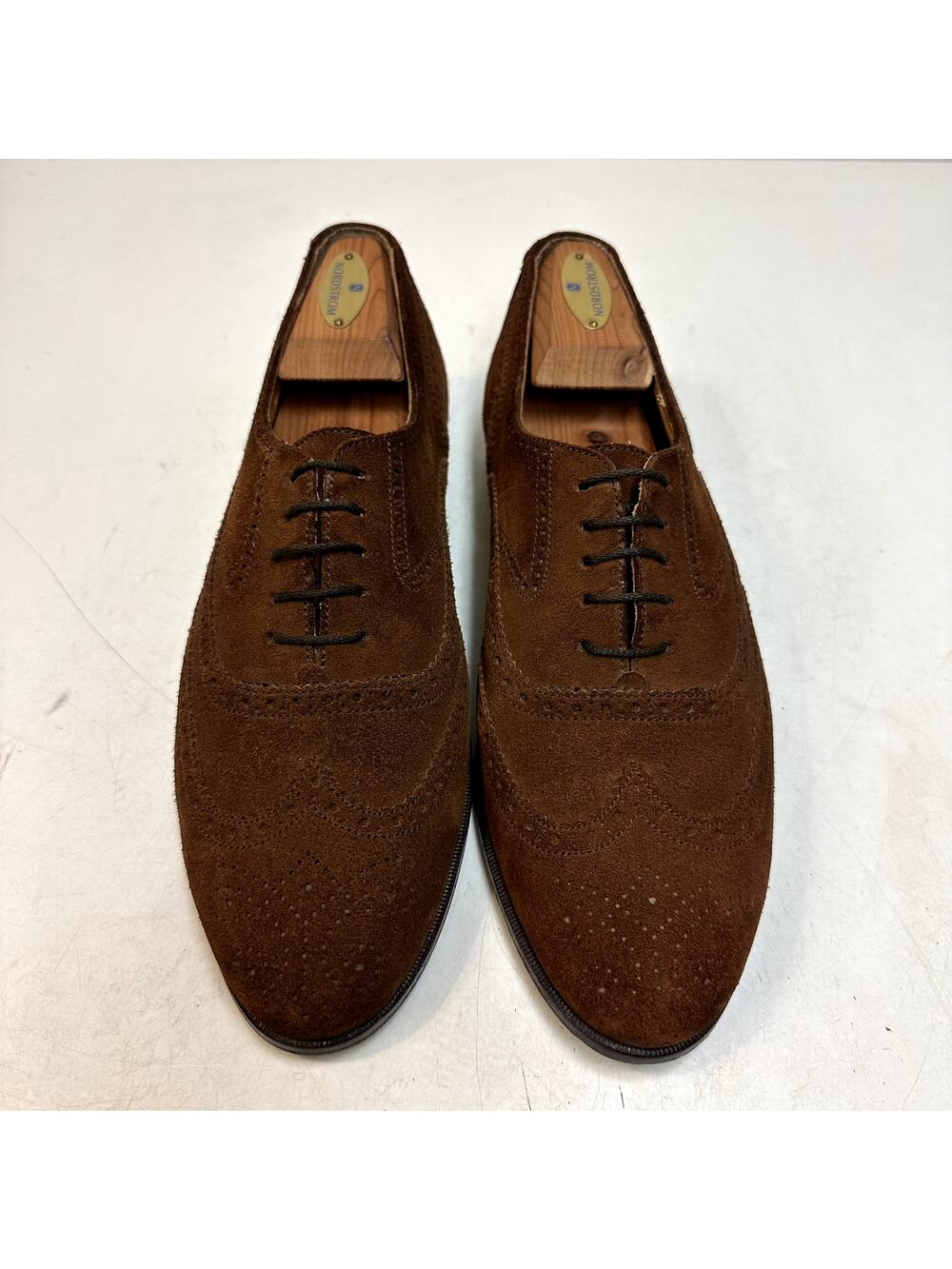 EUC Ralph Lauren Purple Label Snuff Suede Wingtip Brogue Made in Italy US 9 D